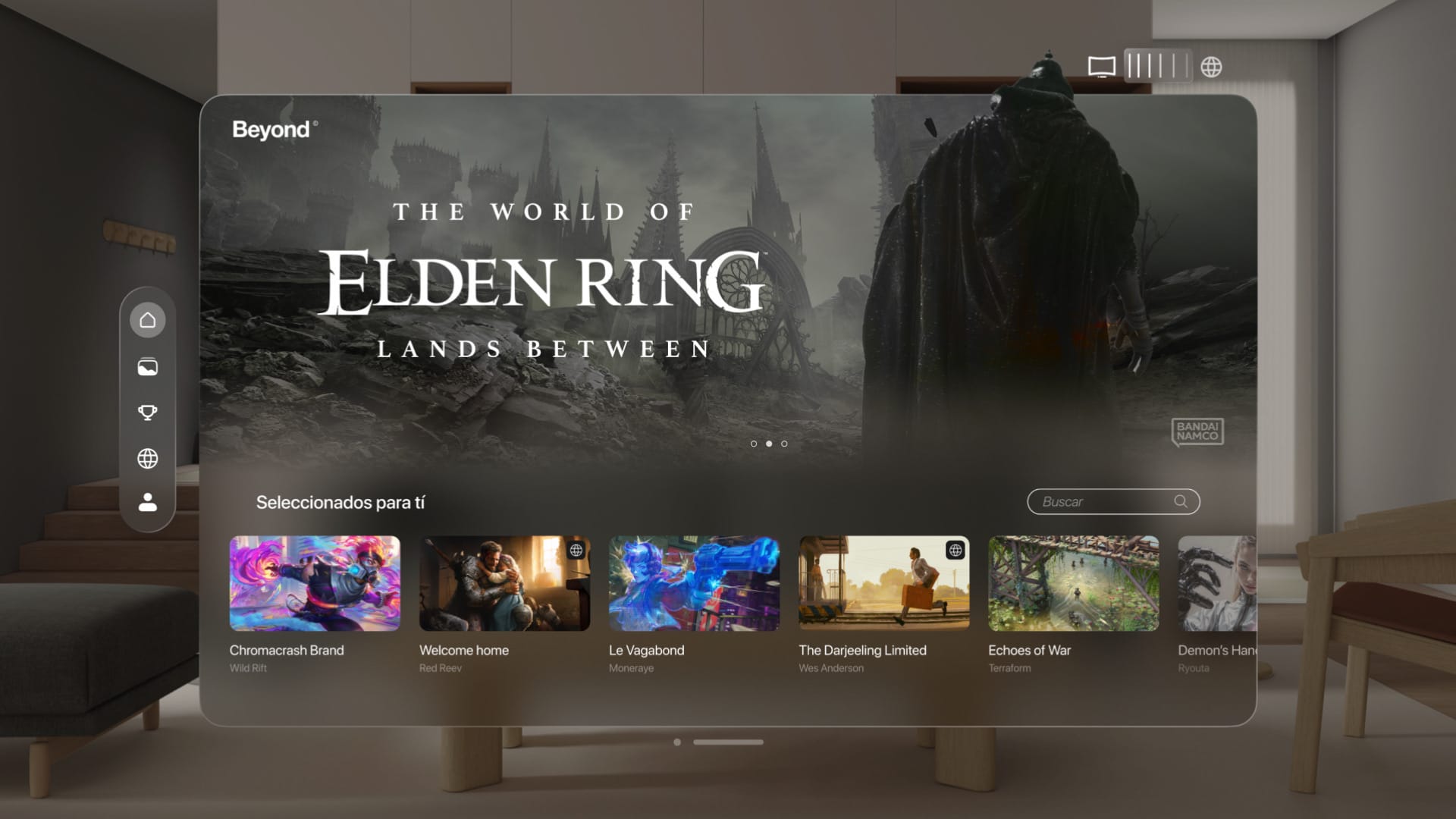 Beyond Frames - Interfaz de navegación inmersiva en Apple Vision Pro